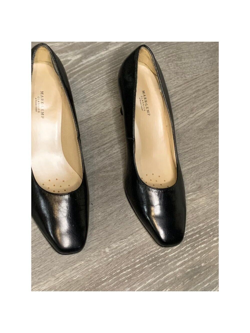 MARK LEMP Classics By Walking Cradles Women's Heel Leather Black Size 6.5 WW - Picture 3 of 10